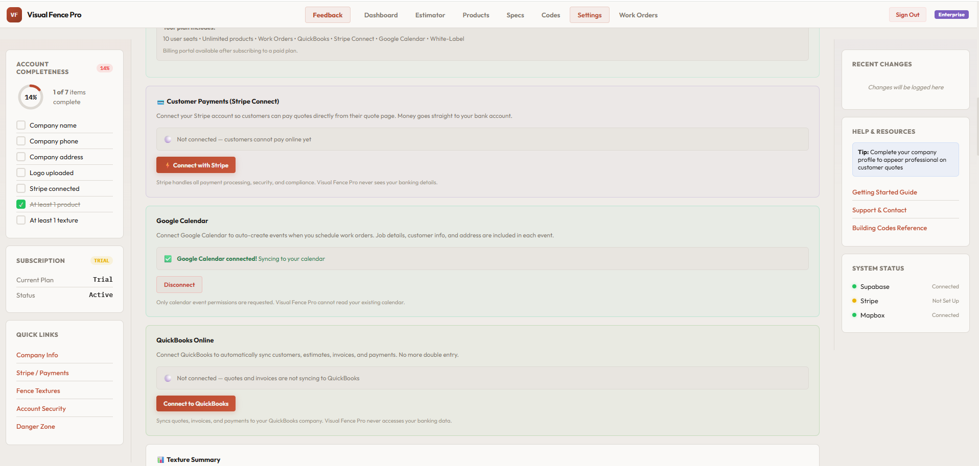 Visual Fence Pro integrations